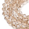 Transparent Electroplate Glass Beads Strands GLAA-F029-3mm-C12-3