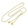 Round Brass Slider Lariat Necklaces for Women NJEW-G162-05G-4