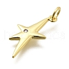 Brass Micro Pave Cubic Zirconia Pendants KK-Z093-19G-2