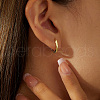 Elegant Brass Oval Hoop Earrings UL9904-1