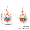Romantic and Elegant Colorful Flower Brass Stud Earrings for Women KI5371-2-1