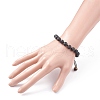 8mm Round Natural Lava Rock Braided Beads Bracelet BJEW-JB07083-02-3
