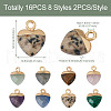 Fashewelry 16Pcs 8 Styles Natural & Synthetic Gemstone Charms G-FW0001-34-13