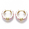 Brass Huggie Hoop Earrings EJEW-S209-05E-2
