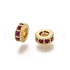 Brass Micro Pave Cubic Zirconia Beads KK-C106-24A-01-1