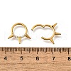 304 Stainless Steel Micro Pave Clear Cubic Zirconia 3 Spiked Cone Hoop Nose Rings AJEW-D306-09G-2