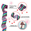 2Rolls 2 Styles Stripe Pattern Printed Polyester Grosgrain Ribbon OCOR-TA0001-37I-11