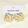 304 Stainless Steel Two Tone Stud Earrings EJEW-A124-01F-3