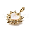 Heart 304 Stainless Steel Rhinestone Pendant Decorations STAS-H202-04G-01-2