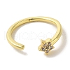 Rack Plating Brass Micro Pave Cubic Zirconia Cuff Rings RJEW-H228-05G-02-2
