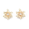 Brass Micro Pave Clear Cubic Zirconia Pendants KK-G432-20G-2