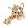 Brass Micro Pave Cubic Zirconia Pendants KK-D378-10KCG-2