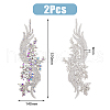 Glass Rhinestone Flower Appliques PATC-WH0005-50-2