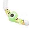 Resin Evil Eye & Acrylic Beaded Stretch Bracelet for Women BJEW-JB08609-03-4