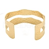 Ion Plating(IP) 304 Stainless Steel Textured Hollow Open Cuff Bangles BJEW-S151-01G-04-3