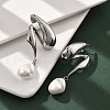 304 Stainless Steel Shell Pearl Stud Earrings for Women EJEW-U051-07P-3