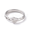 Crystal Rhinestone Heart with Word Love Finger Ring RJEW-D120-06P-2