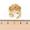 Leaf 304 Stainless Steel Open Cuff Rings RJEW-Z078-21G-5