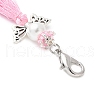 Angel Glass Pearl & MIYUKI Seed Beaded & Polycotton Tassel Pendant Decorations HJEW-MZ00198-04-2