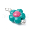 Two Tone Opaque Acrylic Beads with 304 Stainless Steel Flat Head Pins Pendants PALLOY-JF03483-02-4