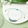Natural Flower Agate Braided Bead Bracelets BJEW-JB11155-03-2
