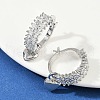 Heart Brass Micro Pave Clear Cubic Zirconia Hoop Earrings EJEW-S275-04P-3
