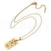 12 Constellation Stainless Steel Tarot Card Engraved Pendant Cable Chain Necklaces PW-WG94DCE-03-1