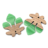 Opaque Resin & Walnut Wood Pendants RESI-S389-051A-C03-2