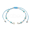 4mm Faceted Round Dyed Natural Howlite Beads & Handmade Seed Beads Braided Bracelet Making AJEW-MZ00003-03-1