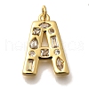 Brass Micro Pave Clear Cubic Zirconia Pendants KK-G521-01G-2