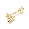 Rack Plating Brass Micro Pave Cubic Zirconia Pendants KK-Z086-66G-01-2