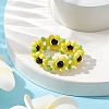 Flower Glass Stretch Rings for Women RJEW-JR00769-2