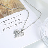 Heart & Word Brass with Crystal Rhinestone Pendant Necklaces FS-WGA6E8B-01-2