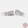 Anti-Tarnish Rhodium Plated 925 Sterling Silver Cup Pearl Bail Pin Pendants STER-A037-10P-2