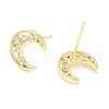 Brass Pave Clear Cubic Zirconia Stud Earring EJEW-S217-G08-2