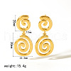 Vortex Spiral Stainless Steel Dangle Stud Earrings FS-WGA50D5-02-2