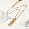 304 Stainless Steel Clear Cubic Zirconia Rectangle Constellation Pendant Necklaces for Women Men NJEW-S435-01G-B-3