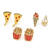 Pizza French Fries Ice Cream Alloy Rhinestone Stud Earrings EJEW-A043-01-1