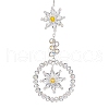 Flower Glass Beads Pendant Decorations HJEW-TA00248-1
