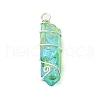 Electroplated Natural Quartz Crystal Pendants PALLOY-JF02798-02-3