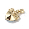 Real 18K Gold Plated Rack Plating Brass Micro Pave Clear Cubic Zirconia Pendants KK-C015-08G-07-3
