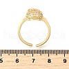 Ocean Theme Brass Micro Pave Cubic Zirconia Cuff Rings for Women RJEW-F184-17H-G-5