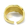 Textured Brass with Cubic Zirconia Open Cuff Ring RJEW-B051-10G-3