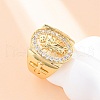 Brass Micro Pave Clear Cubic Zirconia Rings for Women RJEW-U047-30G-3