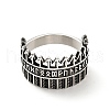 316 Stainless Steel Arrow Finger Ring RJEW-C030-03F-AS-2