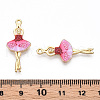 Printed Light Gold Tone Alloy Pendants ENAM-N056-207B-3