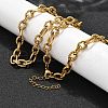 304 Stainless Steel Textured Cable Chain Necklaces NJEW-R023-10G-1