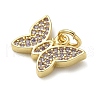 Rack Plating Brass Micro Pave Cubic Zirconia Pendants KK-K392-42G-2