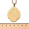 304 Stainless Steel Saint Saint Michael The Archangel Pendant Necklaces for Women NJEW-M105-02G-3