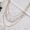 Fashionable Stainless Steel Box Chain 3 Layer Necklaces for Women SS0255-3